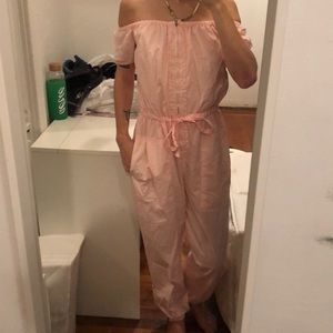 Pastel Pink Cotton Jumpsuit